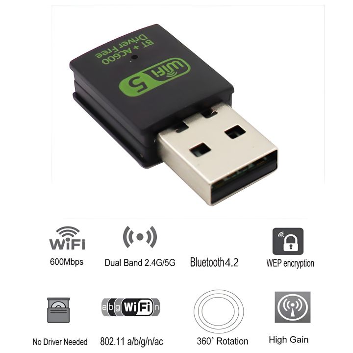 600Mbps%20Dual%20Band%20WiFi%20+%20Bluetooth%20Adapter%20For%20Windows%20PC/Laptop-%20(Driver%20Free%20Version,%20WiFi%20Hotspot%20Supported,%202.4GHz%20+%205GHz)%20-%20Image%204