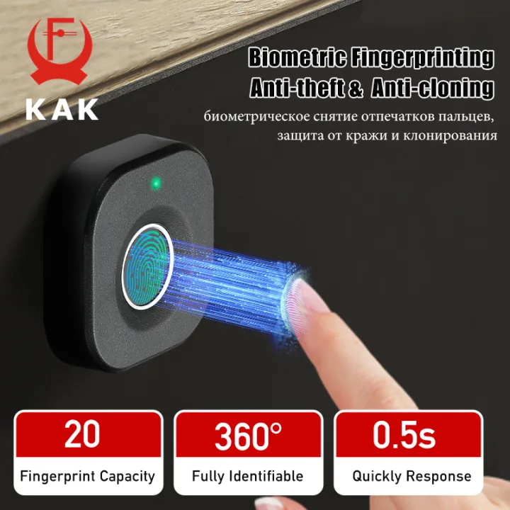 【Best value】 KAK Biometric Fingerprint Lock Black Keyless Cabinet Lock ...