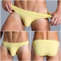 Mens Underwear Gay Briefs Transparent Man Underwear Slip Breathable Silky Quick-Drying U-convex Pouch Underpants Thong.