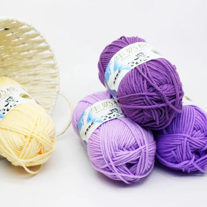 50g%205ply%20Milk%20Cotton%20Knitting%20Wool%20Yarn%20Needlework%20Dyed%20Lanas%20For%20Crochet%20Craft%20Sweater%20Hat%20Dolls%20Sewing%20Knitting%20Tools%20-%20Image%205