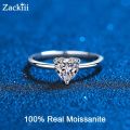 0.5 Carat Heart Cut Moissanite Diamond Solitaire Engagement Wedding Ring Sterling Silver Eternity Bands Bridal Sets for Women.