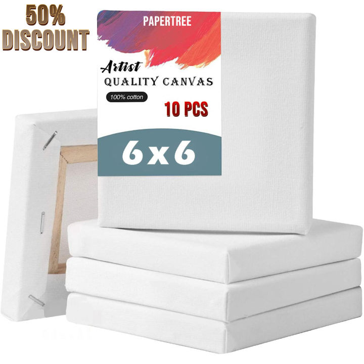 New High-Quality Square White Premium Canvas 6x6 Inch for Painting and Drawing