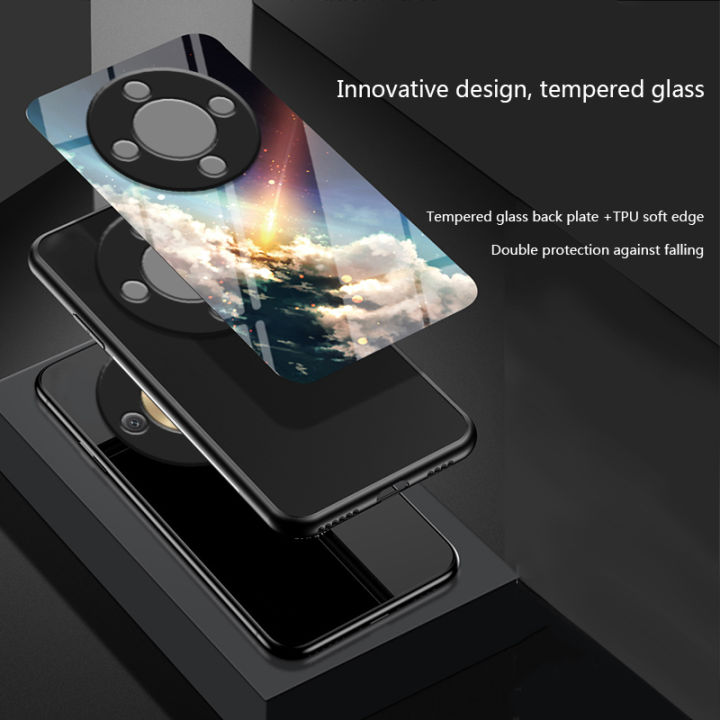 Biruiqu%20For%20Honor%20X9D%20Starry%20Colorful%20Tempered%20Glass%20Back%20Soft%20Silicone%20Edge%20Case%20Cover%20-%20Image%208
