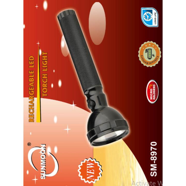 New Lithium Rechargeable Led Metal Torch 8970 Flashlight - Torch Light - torch light