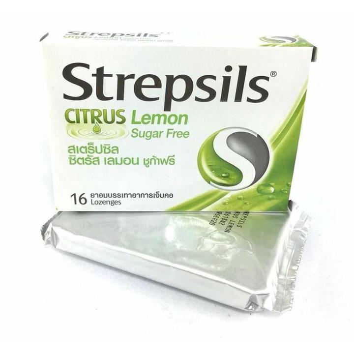 Strepsils Citrus Lemon (Sugar Free) 16 Lozenges (Thailand)