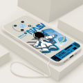 HUAWEI Nova 8i 7i 7 SE 3i 3e 4e 4 Huawei Nova Y90 Y70 Y71 Y61 Y70 Plus Smile Astronaut Square Phone Case Liquid Silicon Soft Casing nasa Cover. 