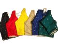 Indian katan Silk Stitched Elbow Length Sleeves Katan Saree Blouse For Women's - Blouse For Women.