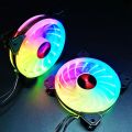 COOLMOON 3 Pack RGB 120mm Computer Fan LED Fan with Remote Control.
