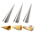 Stainless Steel Cone Shape Spiral Croissant Pointed Tube Bread Mold Baking Tool.
