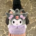 New Sanrio Cartoon Lovely Plush Backpack Cinnamoroll Kuromi Girl Heart Large Capacity My Melody Shoulders Bag Kid Christmas Gift.