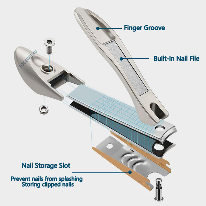 TOGEWITHU%20Nail%20Clippers%20with%20Catcher,%20Anti-splash%20Fingernail%20Toenail%20Cutter%20Manicure%20Tools%20Nail%20Trimmer%20with%20Nail%20File%20Sharp%20and%20Durable%20-%20Image%209