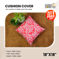 Cushion Cover, Red & White (18"x18") Only Cover. 