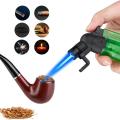 Windproof Flame Jet Lighter Refillable Butane Gas Torch Lighter Portable Cigar Lighters Accessories Foldable Nozzle.