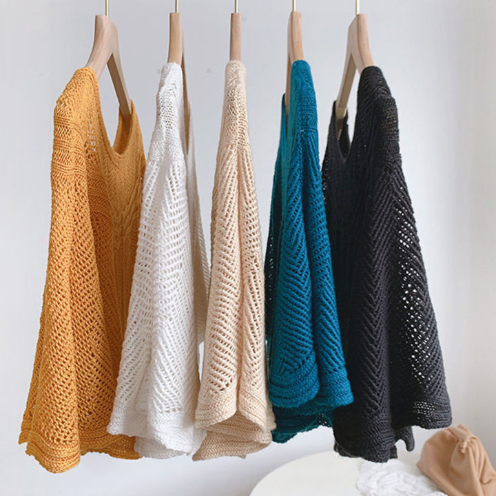 Womens%20Loose%20Crochet%20Tops%20Hollow%20Lace%20Out%20Cotton%20Shrug%20Poncho%20Shawl%20Wrap%20Crewneck%20Summer%20Beach%20Cover%20Up%20Shoulders%20Warm%20Shawl%20-%20Image%203