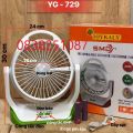 JOYKALY YG-719 Rechargeable 2400mAh Lithium Battery Strong Wind Desk Fan With LED Lamp. 