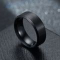 Stainless Steel Black Charms Rings Men Wedding Ring Engagement Ring 8mm Simple Men Ring Smooth Fashion Jewelry. 