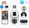 Dual Lens Bulb V380 PRO WIFI IP Camera Night Vision Two-way Voice Home WIFI IP Security Camera. 