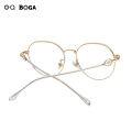 OQ BOGA 4 Colors Proof Radiation Anti Blue Light Metal Full Rim Computer Glasses Women Men Fashion Eye Protection Irregular Pearl Frame Eyewear. 