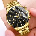 SHAARMS Men Watch Men Business Date Calendar Watches Fashion Stainless Steel Male Quartz Wrist Watches. 