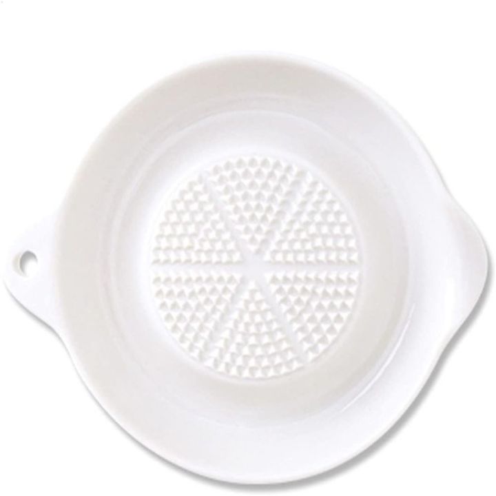 White Ceramics Grater Plate Cleanable 4.37*3.62*0.8 Inch Ceramic Ginger Puree Grinder Grinding Tool Garlic Grinding Wasabi Grater Garlic