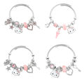 Sanrio Hello Kitty Bracelet Fashion Trendy Girl Y2K Bangles KT Cat Crystal Beads Hand Chains For Women Wedding Jewerly.