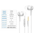 Wired Headset Earphone with Microphone Hands Free for Tablet PC Phone.