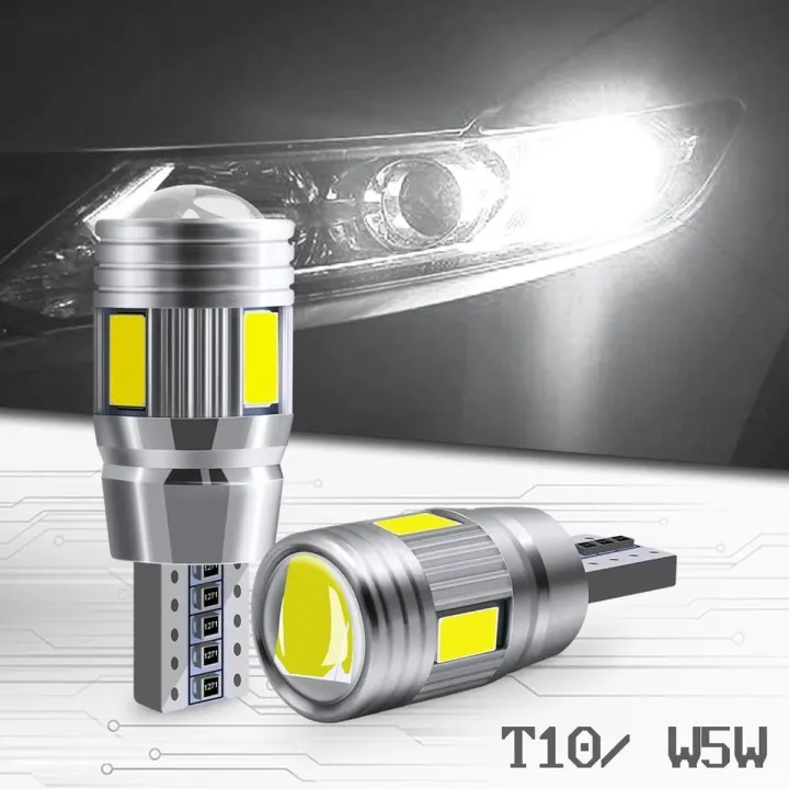 2x Car 5W5 LED Bulb T10 W5W LED No ERROR Signal Light Canbus 12V 6000K Auto Claerance Wedge Side Reverse Lamps 5630 6SMD Lamp