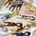 Trendy Hair Sticks New Creative Design Fashion Geometric U-Shaped Hair Stick Retro Acetate Hairpins Tortoiseshell for Woman Girl.