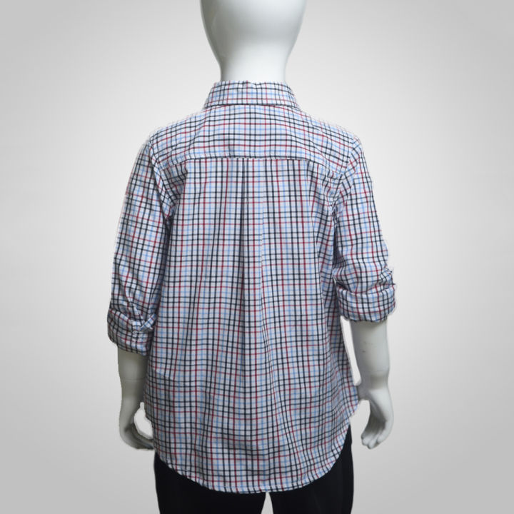 SHOISHOB%20BANGLADESH%20White%20Color%20Cotton%20Check%20Patterned%20Full%20Sleeves%20Boys%20Shirt%20for%20Boys%20Summer%20Collection%20-%20Image%203