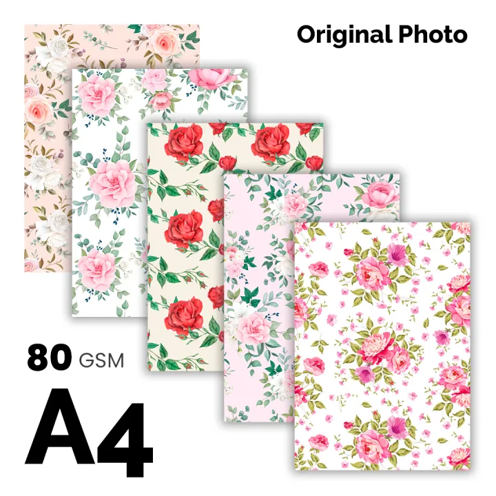 Floral A4 size wrapper Creative cute Decorative Paper for Origami ...