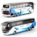 New product High quality 1:32 alloy pull back bus model,high imitation Double sightseeing bus,flash toy vehicle,. 