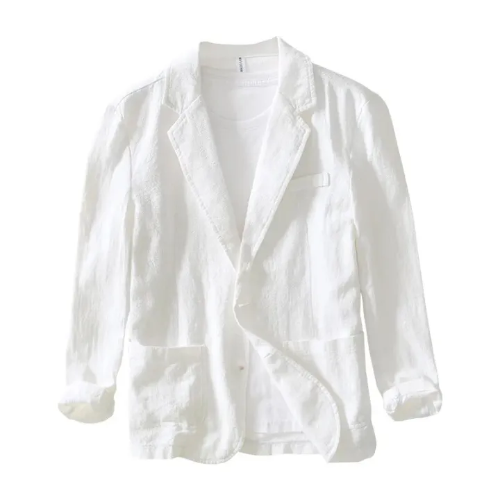 2023%20Spring%20New%20Casual%20Linen%20and%20Cotton%20Safari%20Suits%20for%20Men%20Clothing%20Solid%20Color%20Blazers%20Men%20Jackets%20Oversize%20-%20Image%205