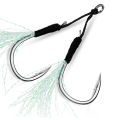 5 Pairs Lure Fishing Hook Sea Fishing High Carbon Steel Hook With Feather Fishing Gear Accessories. 