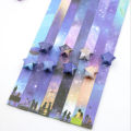 136 X Folding Paper Lucky Star Paper Strip Sky Universe Pattern Origami Craft. 