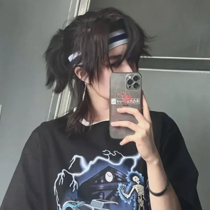 Warrior%20Head%20Wig%20Men's%20Japanese%20Handsome%20Unisex%20Style%20Anchovy%20Head%20Internet%20Celebrity%20Natural%20Wolf%20Tail%20Unisex%20Whole%20Head%20Cover%20-%20Image%207