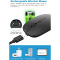Super Slim Rechargeable Wireless Mouse, 600 mAh Battery Built-in. 