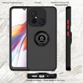 lthmy for Xiaomi Redmi 12C case ring Holder Kickstand Matte Back Soft Bumper Hybrid Protective Cover case.