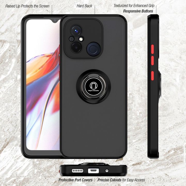 lthmy%20for%20Xiaomi%20Redmi%2012C%20case%20ring%20Holder%20Kickstand%20Matte%20Back%20Soft%20Bumper%20Hybrid%20Protective%20Cover%20case%20-%20Image%203