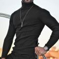 New Arrived Premium Quality Solid Black Color High Neck Cotton Full Sleeve. 