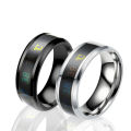 Smart Sensor Body Temperature Ring Stainless Steel Classic Wedding Couple Waterproof Temperature Ring Jewelry Gift. 