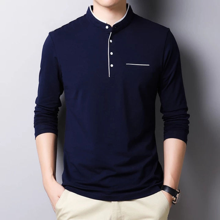 Long%20Sleeve%20Band%20Coller%20Polo%20Shirt%20-%20Polo%20T%20Shirt%20-%20Image%202