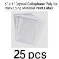 5x 7 Inch Crystal Cellophane 25pcs for Packaging Material Poly Bags Shipping bag. 