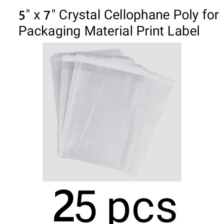 5x 7 Inch Crystal Cellophane 25pcs for Packaging Material Poly Bags Shipping bag