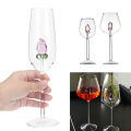 Creative 3D Pink Glass Rose Build-In Red White Wine Glasses Cup Drinkware Goblet Champagne Flute Household Lovely Valentine Gift. 