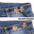 Staple-free Four-leaf Clover Trousers Waist Button Buttons Fixed Clothes Jumper Brooch Women's Accessories.