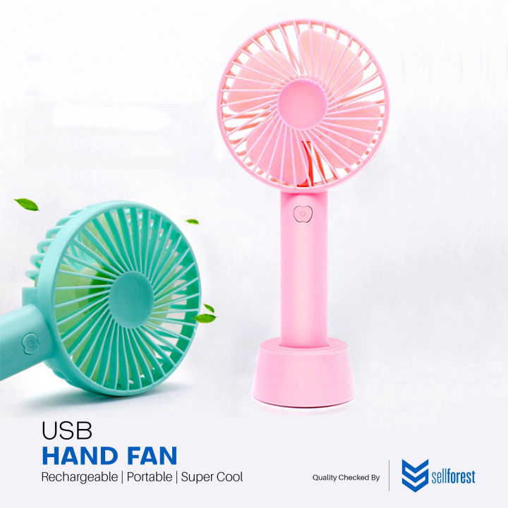 Mini USB Lithium Battery Rechargeable Hand Fan Portable Handheld Travel Fan
