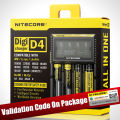 Nitecore D4 D2 New I4 I2 Digicharger LCD Intelligent Circuitry Global Insurance li-ion 18650 14500 16340 26650 Battery Charger. 