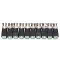 10 Male Coax CAT5 To Coaxial BNC Cable Connector adapter Camera CCTV Video Balun. 
