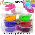 6 Pieces Kids Crystal Clay Slime Toys, Children Educational Creative Handmade DIY Toys. 