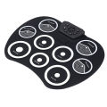 Roll Up Electronic Drum Set 9 Pads Electric Tabletop Drum Kit Pad Portable. 